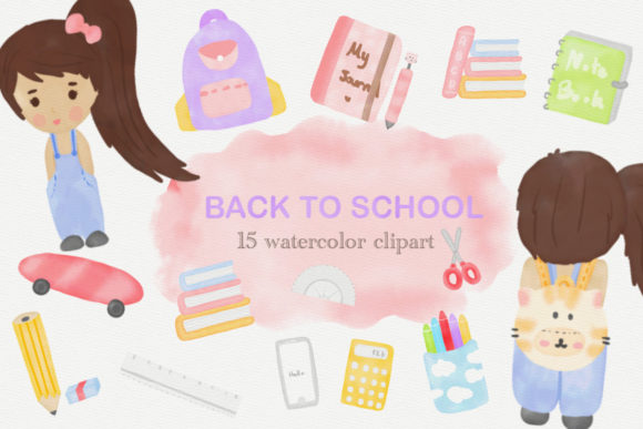 Girls Back to School Watercolor Clipart: A Practical Resource for Creative Workflows