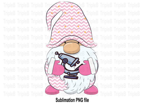 Gnome with Microscope Sublimation Designs for Creators